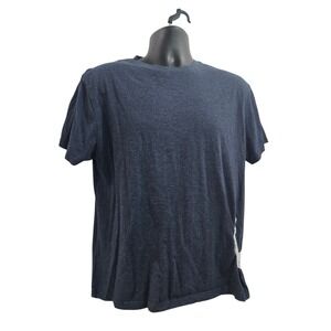 True Religion Men's Lounge T-Shirt Large Blue Heather Horseshoe Logo RN 90737